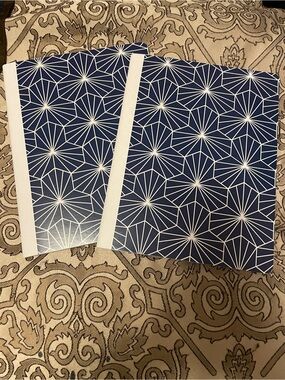 Set of 2 Navy Geometric Spiral Notebooks